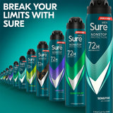 Men Nonstop Protection Sensitive Deodorant Body Spray Antiperspirant with a Clean Fragrance & Body Heat Activated Technology for 72 Hour Odour and Sweat Protection 250 Ml, Pack of 6