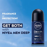 Men Deep Black Carbon Roll on (50Ml), Roll on Deodorant with 72H of Protection against Stains and Odours, Strong Anti-Perspirant Developed with MAXXTECH Formula