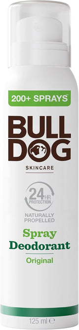 Bulldog Skincare | Original Spray Deodorant - 24 Hour Protection, Fresh Scent 125Ml