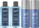 Savore Men'S Bundle - Each Package Includes 2 X 150Ml Body Spray Deodorant Cans - 2 X 250Ml Shower Gels - for Instant Freshness - Long Lasting Smell - Great Male Gift Sets