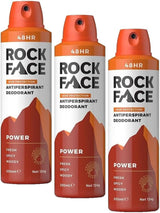 Rock Face Power Antiperspirant for Men 200Ml | Spicy Fresh Scent | Fast Absorbing | Non-Staining | 48 Hour Protection (Pack of 3)