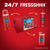 Travel Bag Gift Set for Men with Captain Deodorant Stick and Shower Gel, 24/7 Fressshhh with Daily Use, Long Lasting Perfume Quality Scent