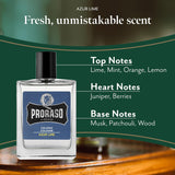 Cologne, Azur Lime, 100Ml, Men'S Fragrance with Citrussy and Fresh Notes, Made in Italy