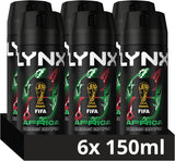 Lynx Africa the G.O.A.T. of Fragrance Aerosol Bodyspray 48 Hours of Odour-Busting Zinc Tech Deodorant to Finish Your Style 6X 150 Ml