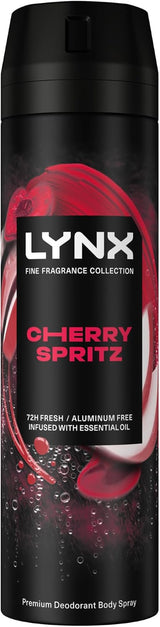 Fine Fragrance Collection Cherry Spritz Premium Body Spray Men'S Deodorant Infused with a Cherry, Red Apple & Amber Scent for 72 Hours of Freshness 200 Ml