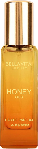 Bellavita Luxury Honey Oud Eau De Parfum | 20 Ml (0.7 Fl.Oz.) | Travel Size Perfume for Men and Women | Sweet Honey, Bergamot, Oud, and Amber Notes | Long Lasting Unisex Fragrance