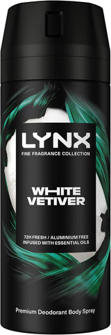 Fine Fragrance Collection White Vetiver Premium Body Spray Men'S Deodorant Infused with an Elegant Vetiver, Geranium and Cedar Scent for 72 Hours of Freshness 150 Ml