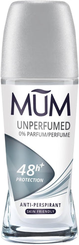 Unperfumed Roll on Deodorant, 48 Hours plus Protection, Alcohol Free Womens Mens Deodorant, Anti-Perspirant, Vegan, Sustainable Glass Bottle, Fragrance Free, 50 Ml, Pack of 6