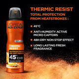 L’Oréal Men Expert Thermic Resist XXL Anti-Perspirant Deodrant Spray with Clean Cool Fragrance, 48H Heat-Resistant Protection (Tested at 45°C), Ceramic Technology – 300Ml (Pack of 2)