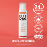 Bulldog Skincare | Bergamot & Sandalwood Spray Deodorant - 24 Hour Protection, Fresh Scent 125Ml