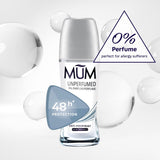 Unperfumed Roll on Deodorant, 48 Hours plus Protection, Alcohol Free Womens Mens Deodorant, Anti-Perspirant, Vegan, Sustainable Glass Bottle, Fragrance Free, 50 Ml, Pack of 6