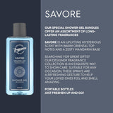 Savore Men'S Bundle - Each Package Includes 2 X 150Ml Body Spray Deodorant Cans - 2 X 250Ml Shower Gels - for Instant Freshness - Long Lasting Smell - Great Male Gift Sets