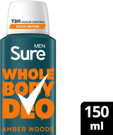 Men Amber Woods Whole Body Deodorant Men'S Deodorant Spray with a Warm & Woody Fragrance for 72-Hour Odour Control 150 Ml
