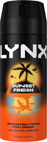 XL Sunset Fresh Deodorant for Men Multipack with Mango and Mandarin Scent Long Lasting Fragrance with 48 Hours All over Freshness Aluminium Free Body Spray 150Ml, 6 Pack