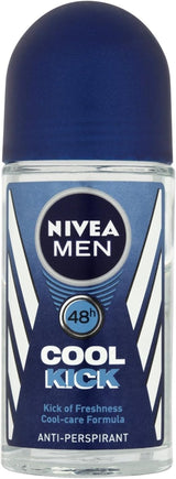 Men Energy Shower Gel, 250 Ml - Pack of 6 & MEN Cool Kick Anti-Perspirant Deodorant Roll on Pack of 6 (6 X 50 Ml), Fresh Men'S Roll on Deodorant + Fresh Masculine Fragrance