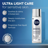 MEN Sensitive Soothing Liquid Moisturiser (100Ml), Sensitive Skin Moisturiser for Men, Lightweight and Non-Greasy Face Lotion, Fragrance-Free and Soothes Skin