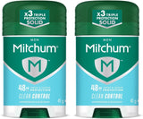 Mitchum Men Triple Odor Defense Deodorant Stick & Antiperspirant (41G) Clean Control Dermatologist Tested (Pack of 2)