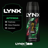 Lynx Africa the G.O.A.T. of Fragrance Aerosol Bodyspray 48 Hours of Odour-Busting Zinc Tech Deodorant to Finish Your Style 6X 150 Ml