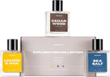 Exploration EDT Gift Set for Men - 3 X 50Ml Eau De Toilette Fragrance Sprays - Lemon & Oak, Cedarwood, Sea Salt Fragrances - Mens Aftershave Collection