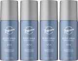 4 Pack Azul Men'S Body Spray Deodorant Cans - for Instant Freshness on the Go - Long Lasting Smell - Great Male Gift Sets - 150Ml