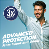 Men | Active Fragrance Anti-Perspirant Roll on 50Ml | 100-Hour Protection against Excessive Sweating | Fights Odour | Triple Active Formula | Clinically Proven | Male