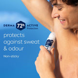 MEN Derma Control Defend Roll on (50Ml), Anti-Perspirant Roll on for Defence against Odour and Staining, 72H Protection Deodorant for Sensitive Skin