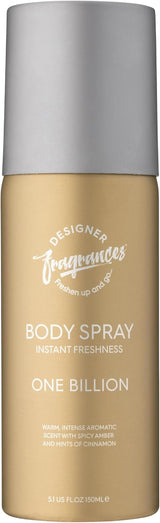 Single Pack One Billion Men'S Body Spray Deodorant Cans - for Instant Freshness on the Go - Long Lasting Smell - Great Male Gift Sets - 150Ml