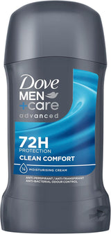 Dove Men+Care Advanced Clean Comfort Anti-Perspirant Stick Men'S Deodorant with Anti-Odour Technology and a Lemon & Cedarwood Scent for 72 Hour Sweat and Anti-Bacterial Odour Protection 50 Ml