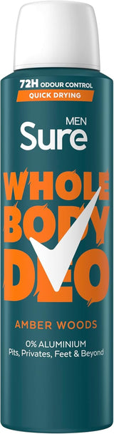 Men Amber Woods Whole Body Deodorant Men'S Deodorant Spray with a Warm & Woody Fragrance for 72-Hour Odour Control 150 Ml