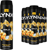 Gold Aerosol Body Spray Men'S Deodorant Spray with an Oud Wood & Fresh Vanilla Scent for 48 Hours of Odour Busting, High Defnition Fragrance 6X 200 Ml