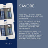 Savore Male Twin Gift Set - Includes 2 X 150Ml Body Spray Deodorant Cans, 2 X 50Ml Men’S Eau De Parfum Aftershave Spray - for Instant Freshness on the Go - Long Lasting Smells