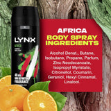Men Africa Deodorant Body Spray for 48 Hours of Odour Busting, High Definition Fragrance with a Mandarin & Sandalwood Scent 200 Ml (Pack of 2)