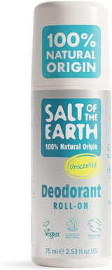 - Natural Deodorant Roll on - Unscented - 100% Natural Origin Ingredients - Vegan - Suitable for Men, Women & Kids - 75Ml