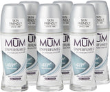 Unperfumed Roll on Deodorant, 48 Hours plus Protection, Alcohol Free Womens Mens Deodorant, Anti-Perspirant, Vegan, Sustainable Glass Bottle, Fragrance Free, 50 Ml, Pack of 6
