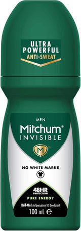 Invisible Men 48HR Protection Roll on Anti-Perspirant & Deodorant, No White Marks, Alcohol Free, Pure Energy 100 Ml 7246640000 - Packaging May Vary