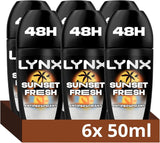 Sunset Fresh Antiperspirant Roll on for Men 50Ml Pack of 6 48H Sweat Protection Mango & Mandarin Fragrance Mens Roll on Deodorant  Antiperspirant Roll On