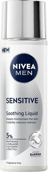MEN Sensitive Soothing Liquid Moisturiser (100Ml), Sensitive Skin Moisturiser for Men, Lightweight and Non-Greasy Face Lotion, Fragrance-Free and Soothes Skin
